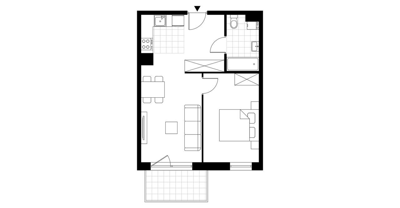 2-pokojowe mieszkanie 42m2 + balkon Bez Prowizji - Pełny obrazek: 3/6