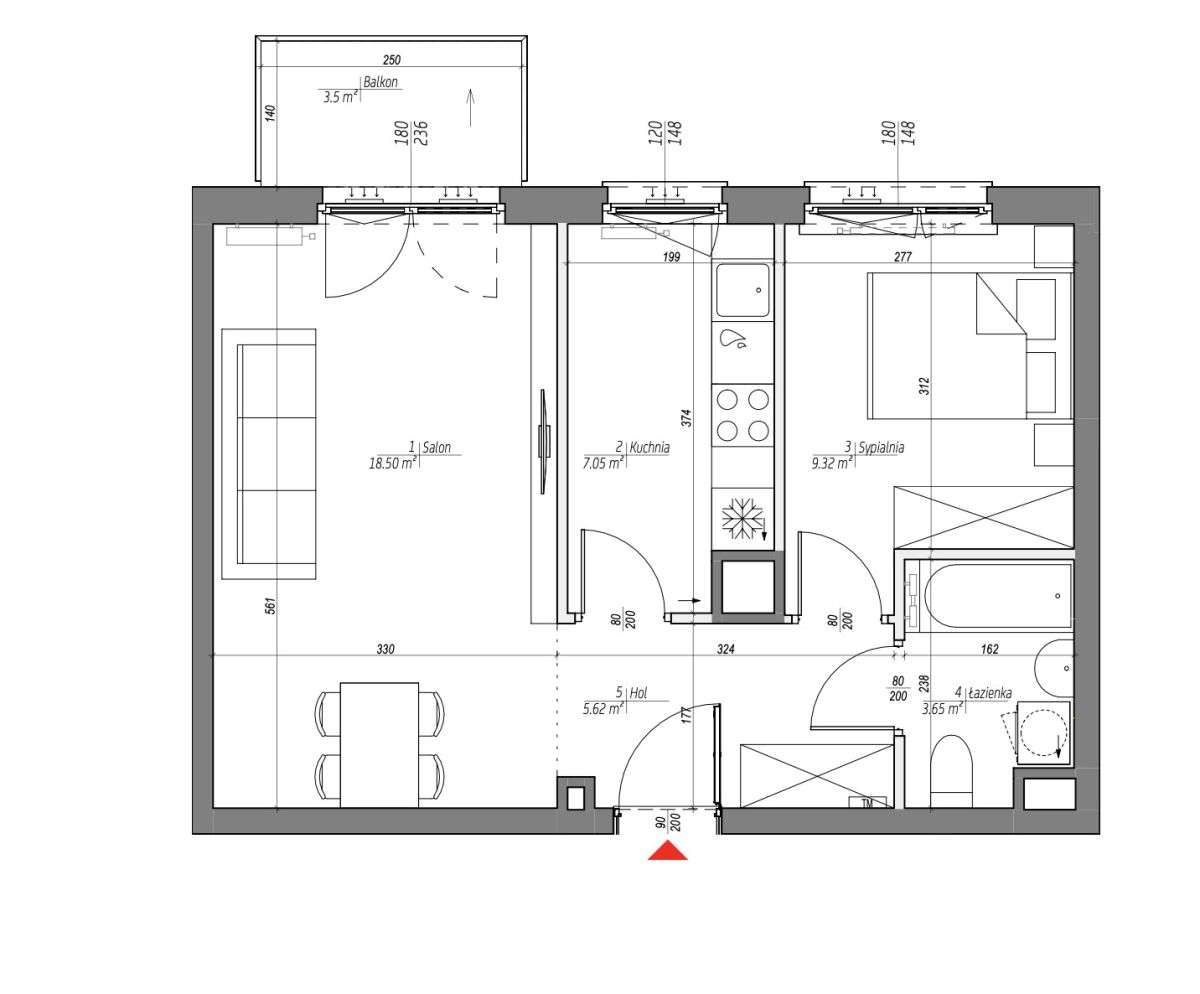 2 pok + kucnia | 43m2 | City Vibe | ukr. eng-8