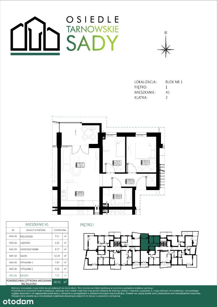 Tarnowskie Sady – nowe mieszkanie – dwa pokoje