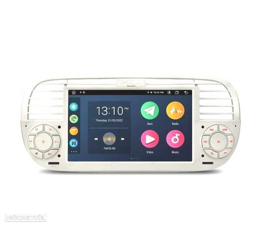 AUTO RÁDIO GPS ANDROID 12 PARA FIAT 500 07-15 BRANCO - 11