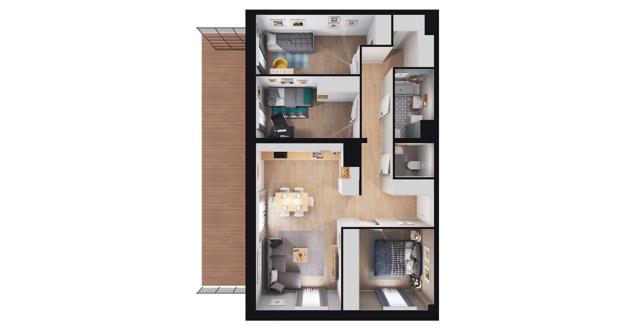 Pod Jeleniami | mieszkanie 4-pok. | A1.3/8 - Pełny obrazek: 3/9