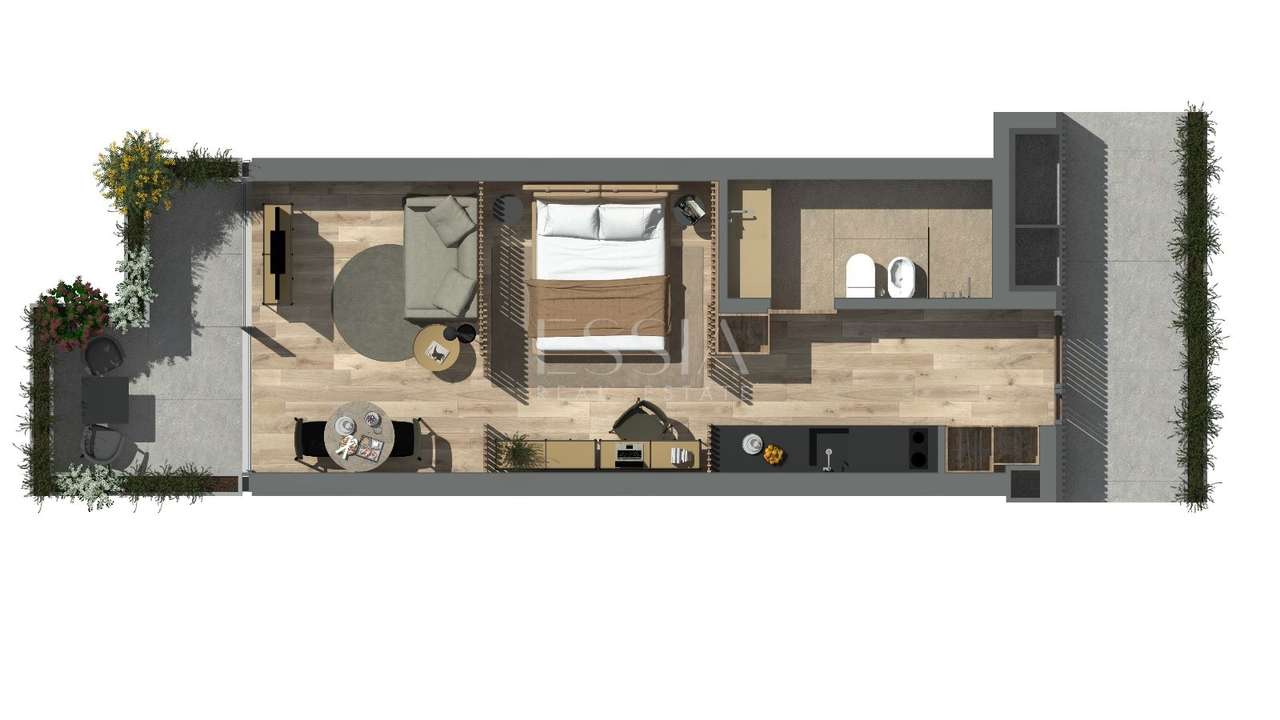 Apartamento T0 Novo, Mobilado e com Varanda-5