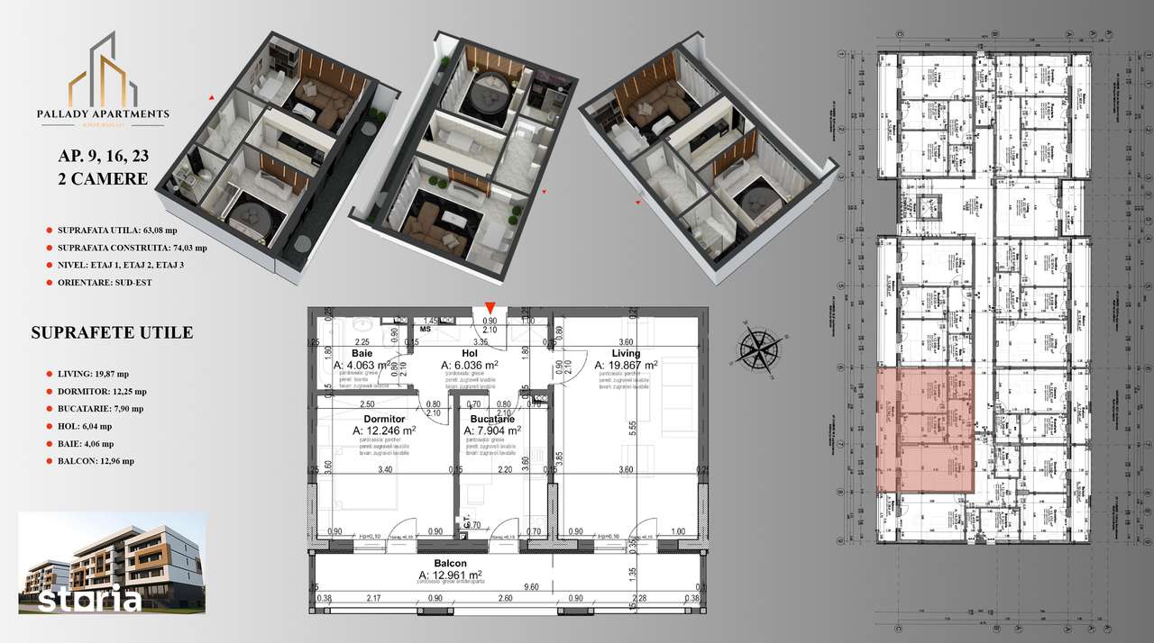 Apartament, 63 m², -2
