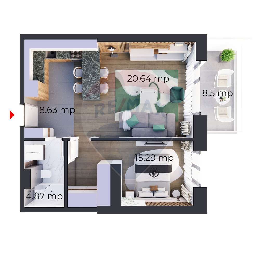 Apartament Premium cu 2 Camere cu terasa-3