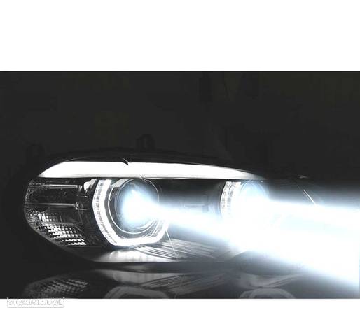 FARÓIS LED AFS PARA BMW X5 E70 07-13 OEM XENON ANGEL EYES 3D PRETO AFS - 5