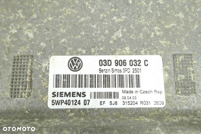 KOMPUTER VW POLO 4 9N SKODA FABIA I SEAT IBIZA 3 1.2 03D906032C 5WP40124 07 - 3