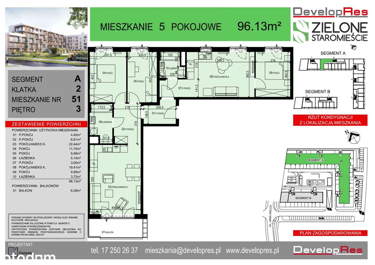 Dla inwestora - 5 pokoi| 96,13 m² | Zielone Staromieście A-51|