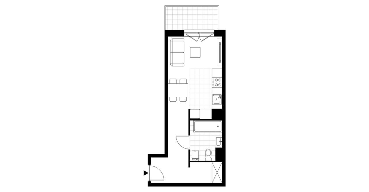 1-pokojowe mieszkanie 28m2 Bez Pośredników - Pełny obrazek: 4/9