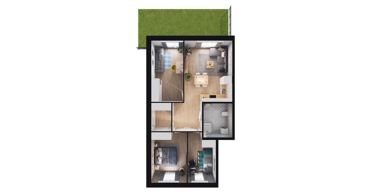 4-pokojowe mieszkanie 63m2 + ogródek Bez Prowizji - Pełny obrazek: 2/8