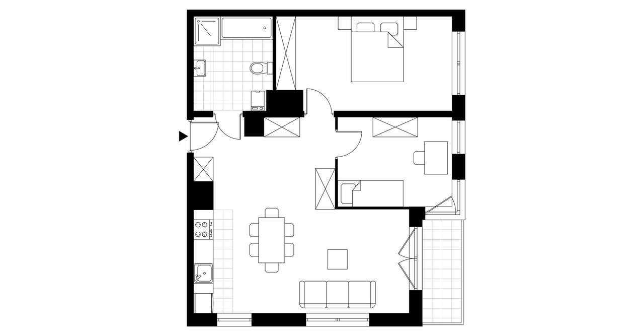 3-pokojowe mieszkanie 62m2 + loggia - Pełny obrazek: 4/9