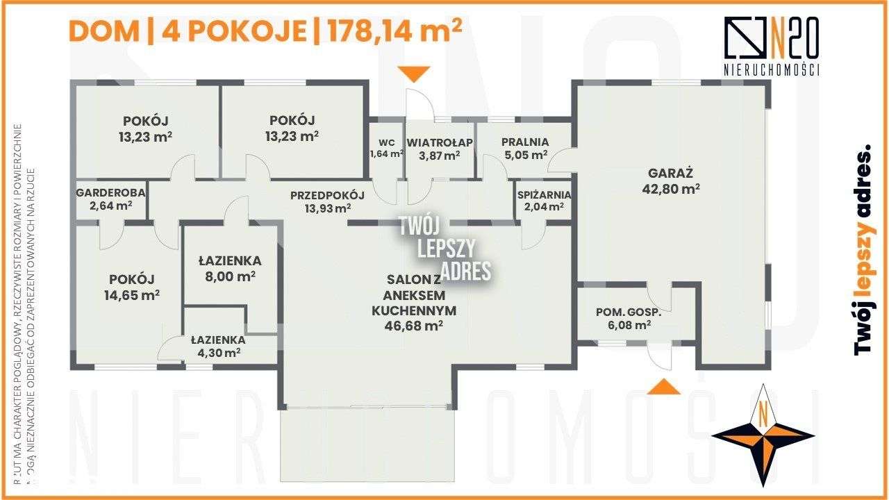 Nowoczesny,parterowy dom z podwójnym garażem,12ar. - Pełny obrazek: 4/11