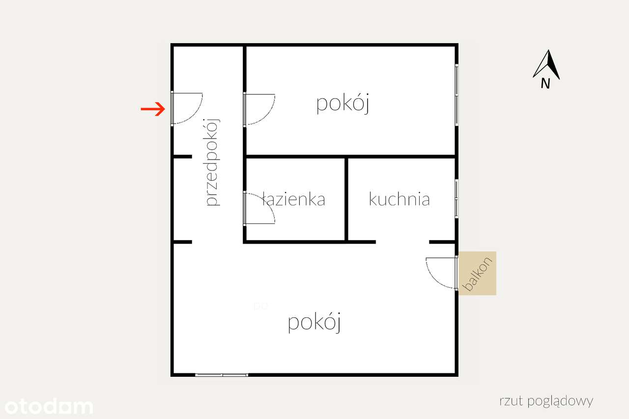 Mieszkanie 2 pok. o pow. 41,39 m2 ul. P.  Wielkopolskich w Koszalinie - Pełny obrazek: 2/10