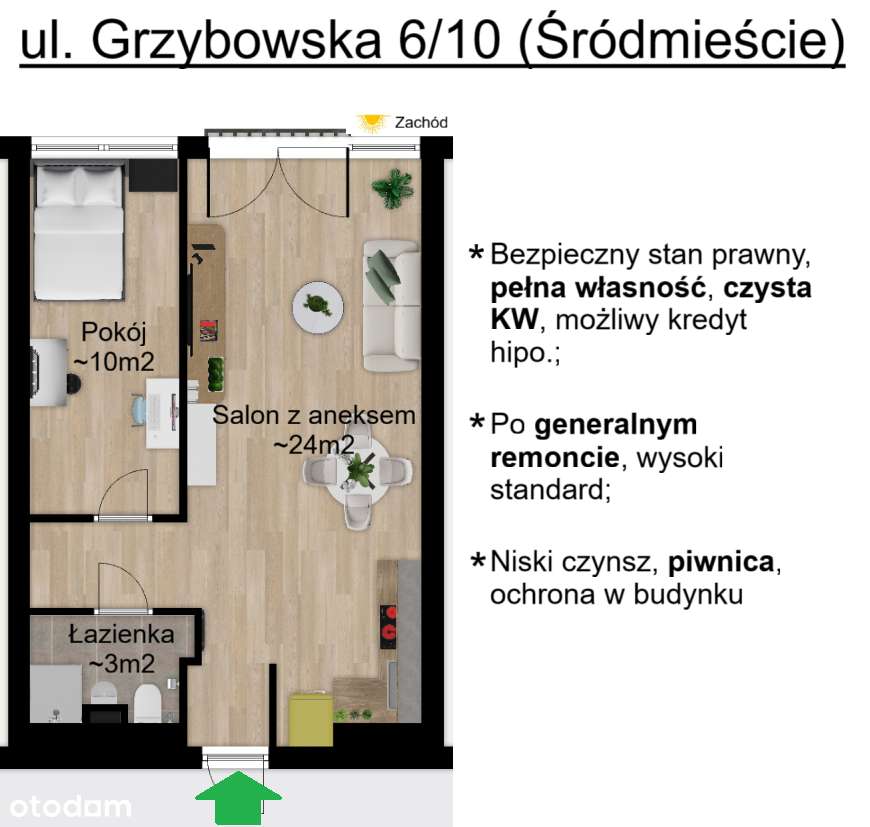 BEZPOŚREDNIO - Grzybowska 6/10, po generalnym remoncie, 2 pokoje - Pełny obrazek: 5/18