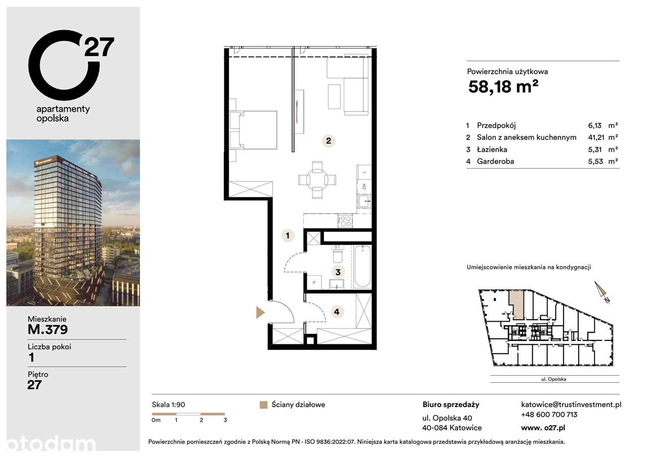 1-pokojowe mieszkanie 58m2 Bez Pośredników - Pełny obrazek: 3/10