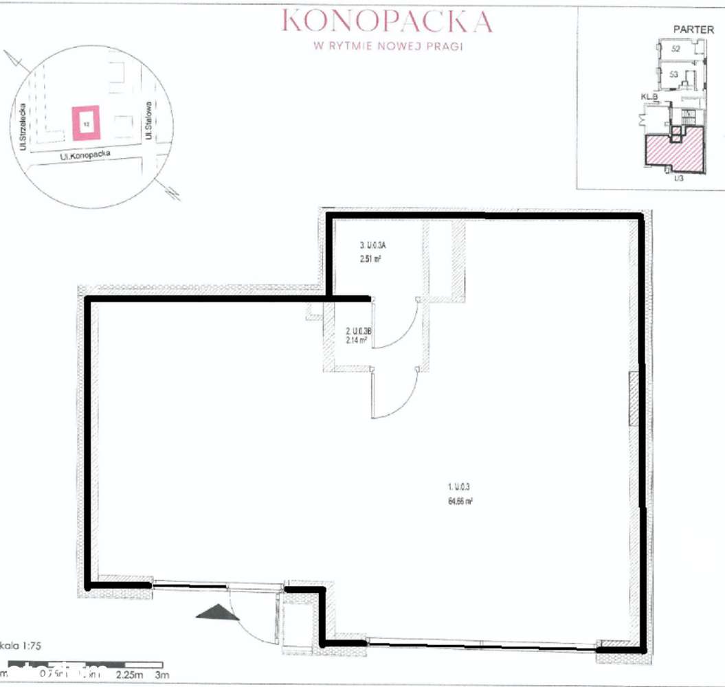Lokal 70 m² z witrynami przy ruch. ulicy w nowym budynku na Pradze - Pełny obrazek: 5/5