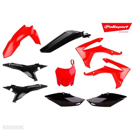 kit plasticos polisport vermelho / preto honda crf 450/250 - 1