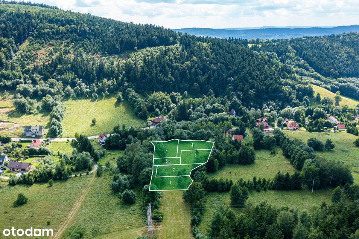 Działki budowlane, góry, otulina leśna, strumyk-2