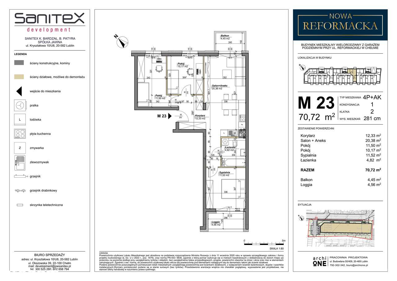 Nowa Reformacka | mieszkanie 4-pok. | M23 - Pełny obrazek: 2/4