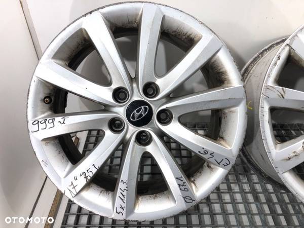 FELGI ALUMINIOWE KOMPLET 17 7,5J 5X114,3 ET46 ŚRODEK CENTR. 67,1 HYUNDAI ix35 (LM, EL, ELH) 2009 - - 2