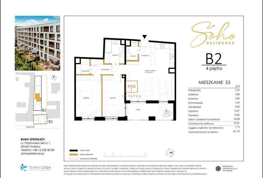 Apartament z tarasem na dachu z widokiem na Wawel-14