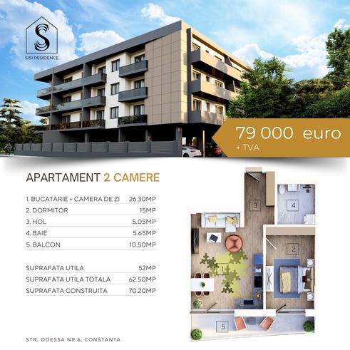 Apartament 2 camere, Terasa spatioasa, Bloc nou, Dezvoltator Imobiliar-1