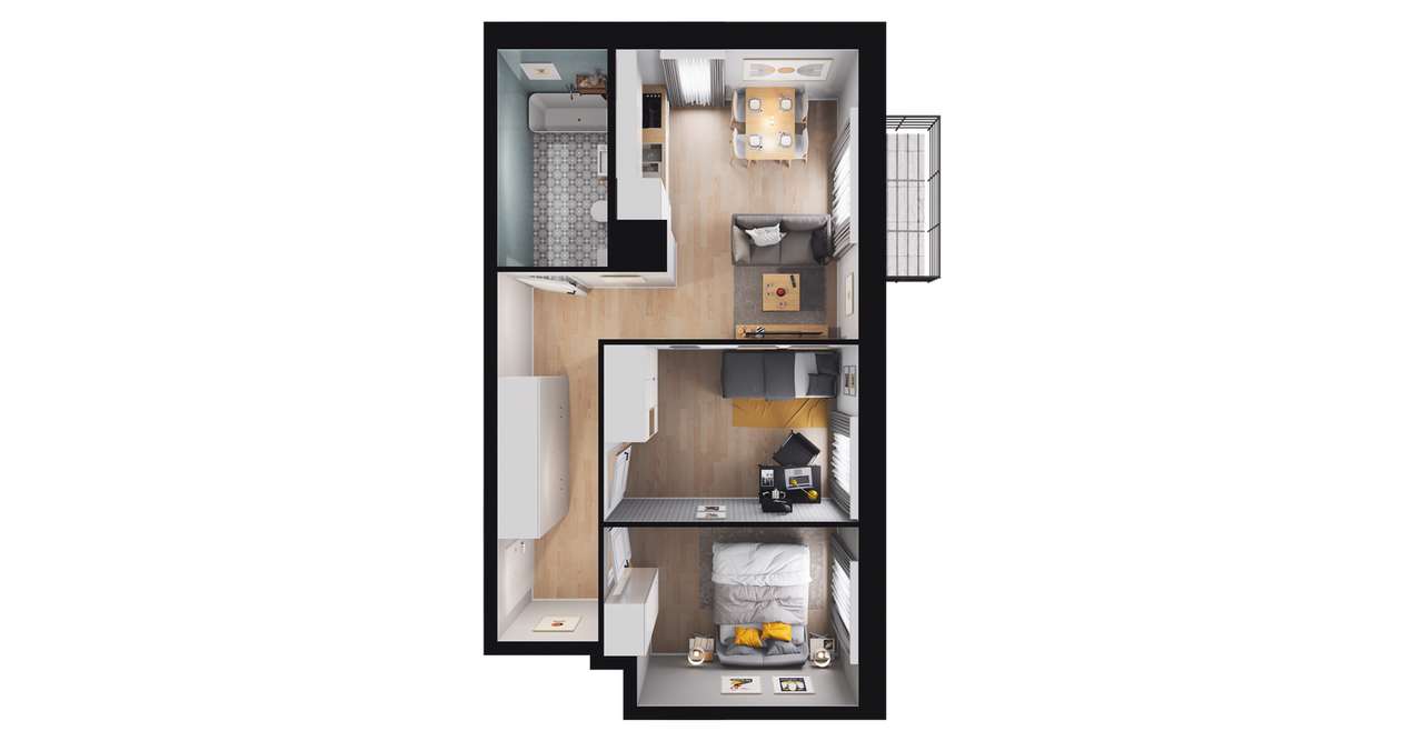 3-pokojowe mieszkanie 49m2 + balkon Bez Prowizji - Pełny obrazek: 3/9