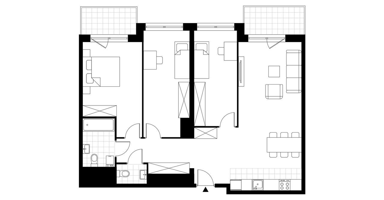 4-pokojowe mieszkanie 86m2 + 2 loggie Bez Prowizji - Pełny obrazek: 3/8