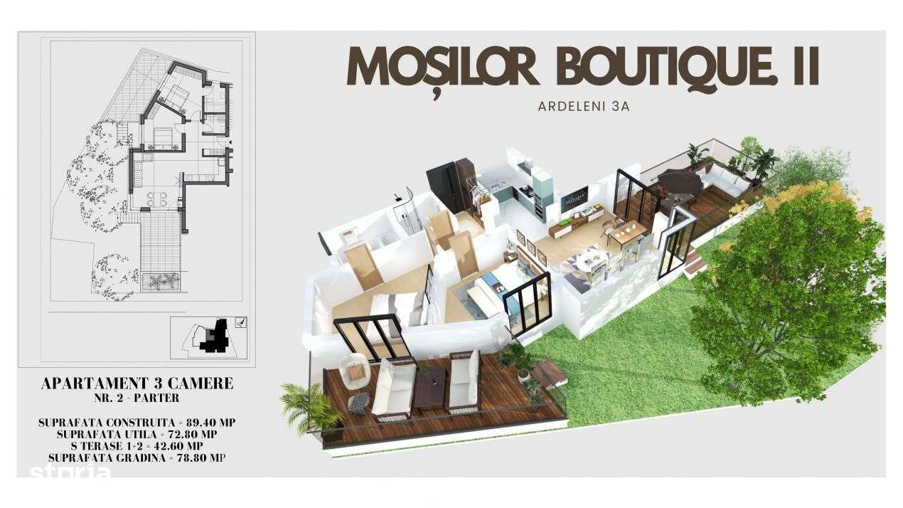Mosilor Boutique II  apartament cu gradina si 2 terase !-0