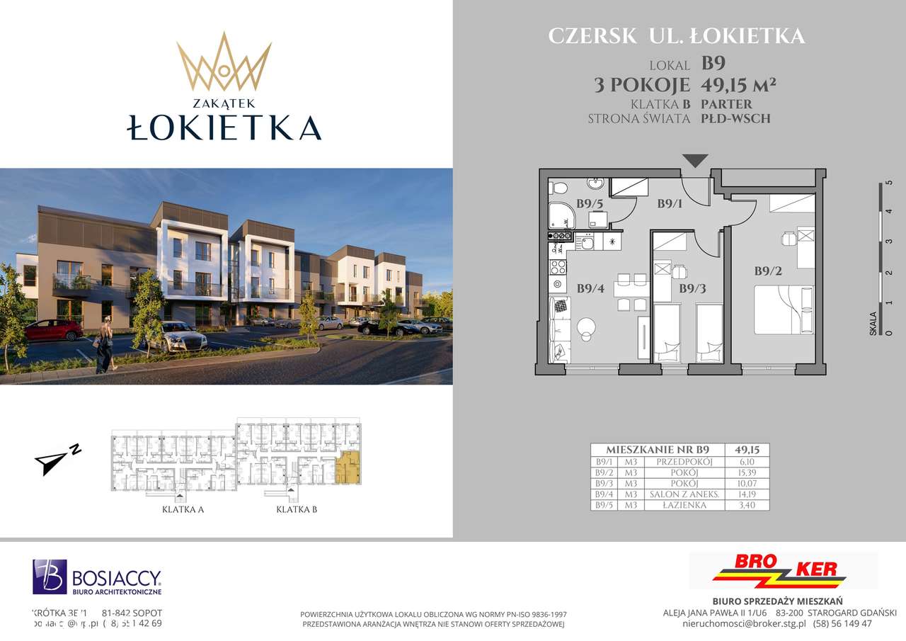 Zakątek Łokietka | mieszkanie 3-pok. | B9 - Pełny obrazek: 2/7