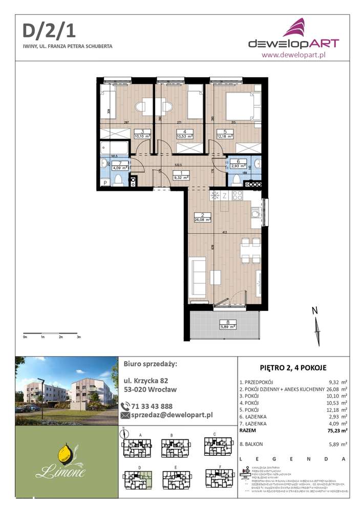4-pokojowe mieszkanie 75m2 + balkon Bez Prowizji - Pełny obrazek: 2/7
