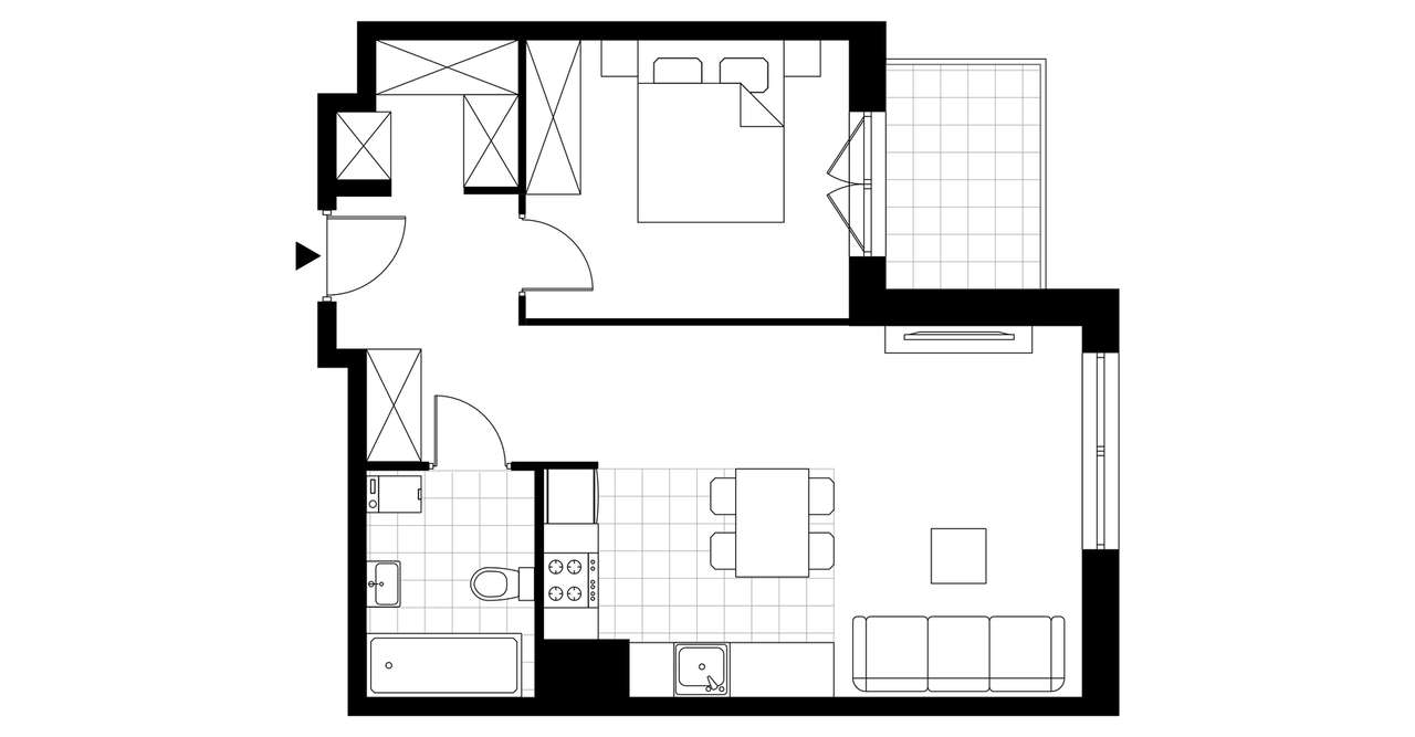 2-pokojowe mieszkanie 45m2 + loggia Bez Prowizji - Pełny obrazek: 3/8