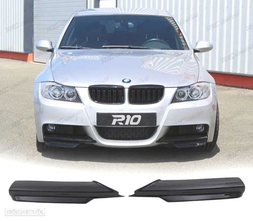 SPLITTERS PARA-CHOQUES FRONTAL PARA BMW E90 E91 05-08 PACK M PRETO BRILHANTE - 1