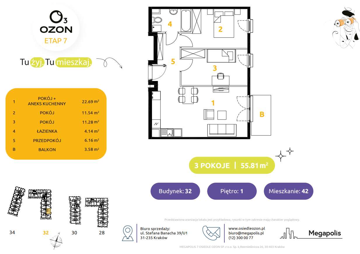 Przy tramwaju | Bezpośrednio od dewelopera | 3 pokoje | 55,81 m2 - Pełny obrazek: 2/13