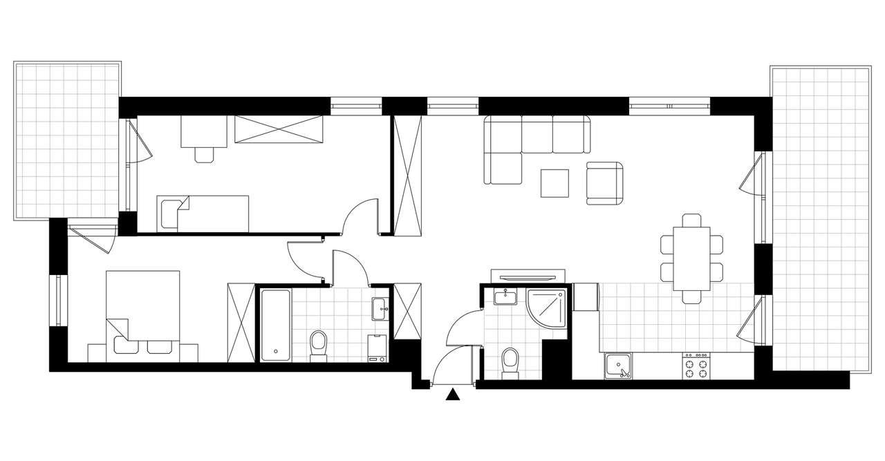 3-pokojowe mieszkanie 75m2 + taras Bezpośrednio - Pełny obrazek: 3/8