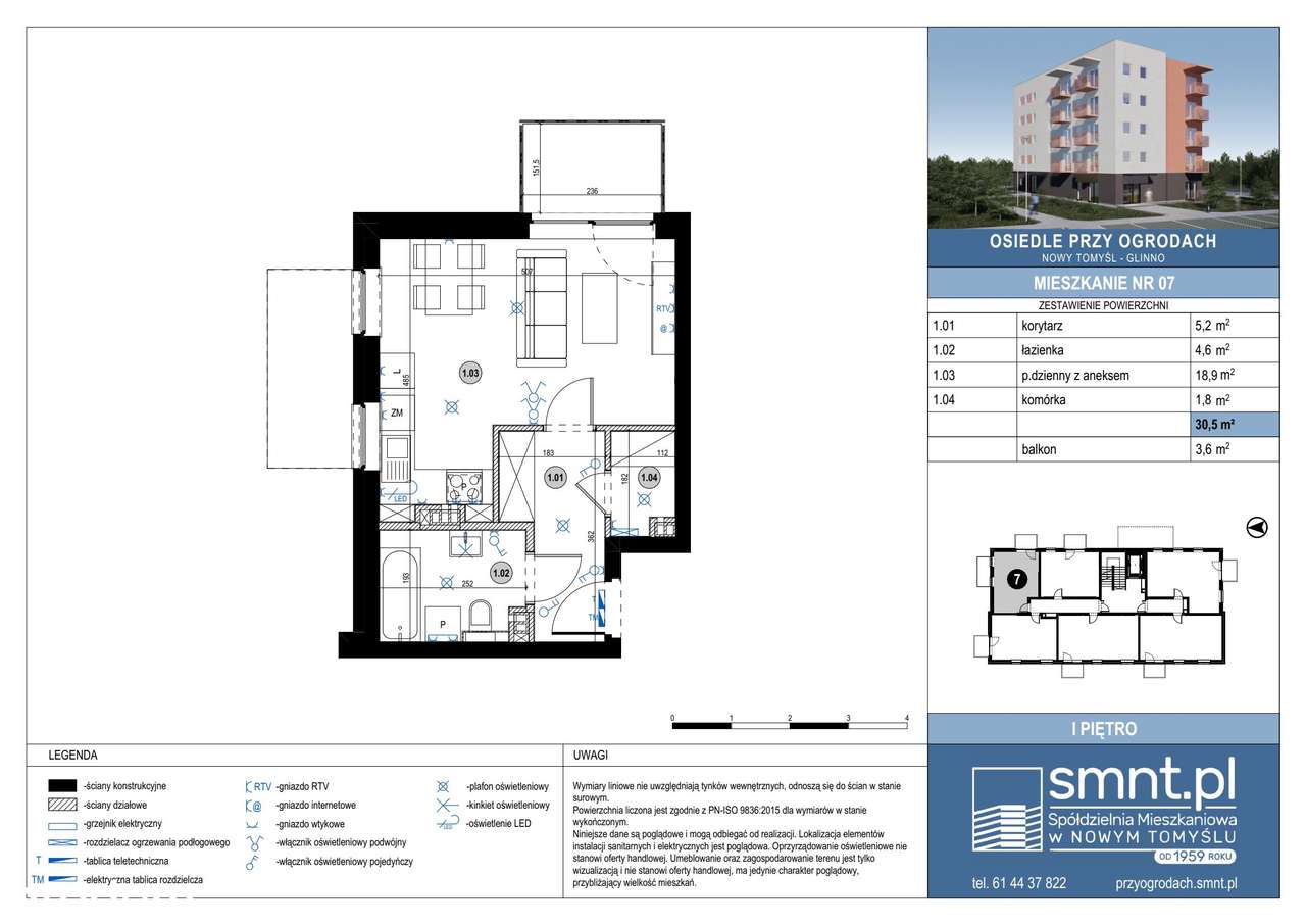 Osiedle Przy Ogrodach | mieszkanie 1-pok. | 7 - Pełny obrazek: 2/7