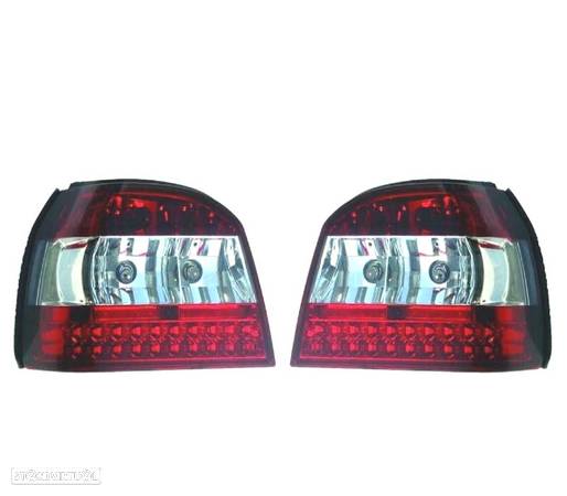 FAROLINS TRASEIROS LED PARA VOLKSWAGEN VW GOLF 3 MKIII 91-97 VERMELHO BRANCO - 1