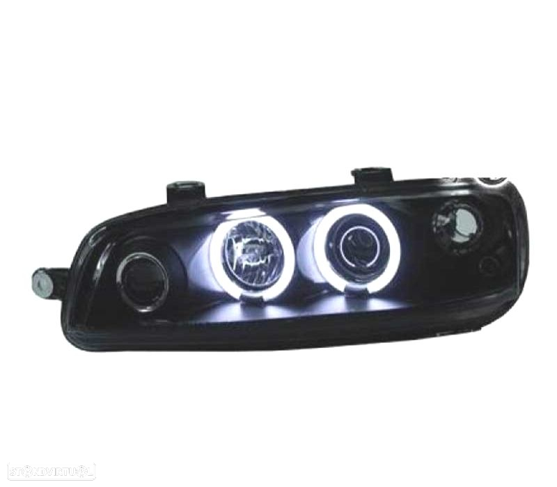 FARÓIS ANGEL EYES CCFL PARA FIAT PUNTO 99-03 FUNDO PRETO - 2