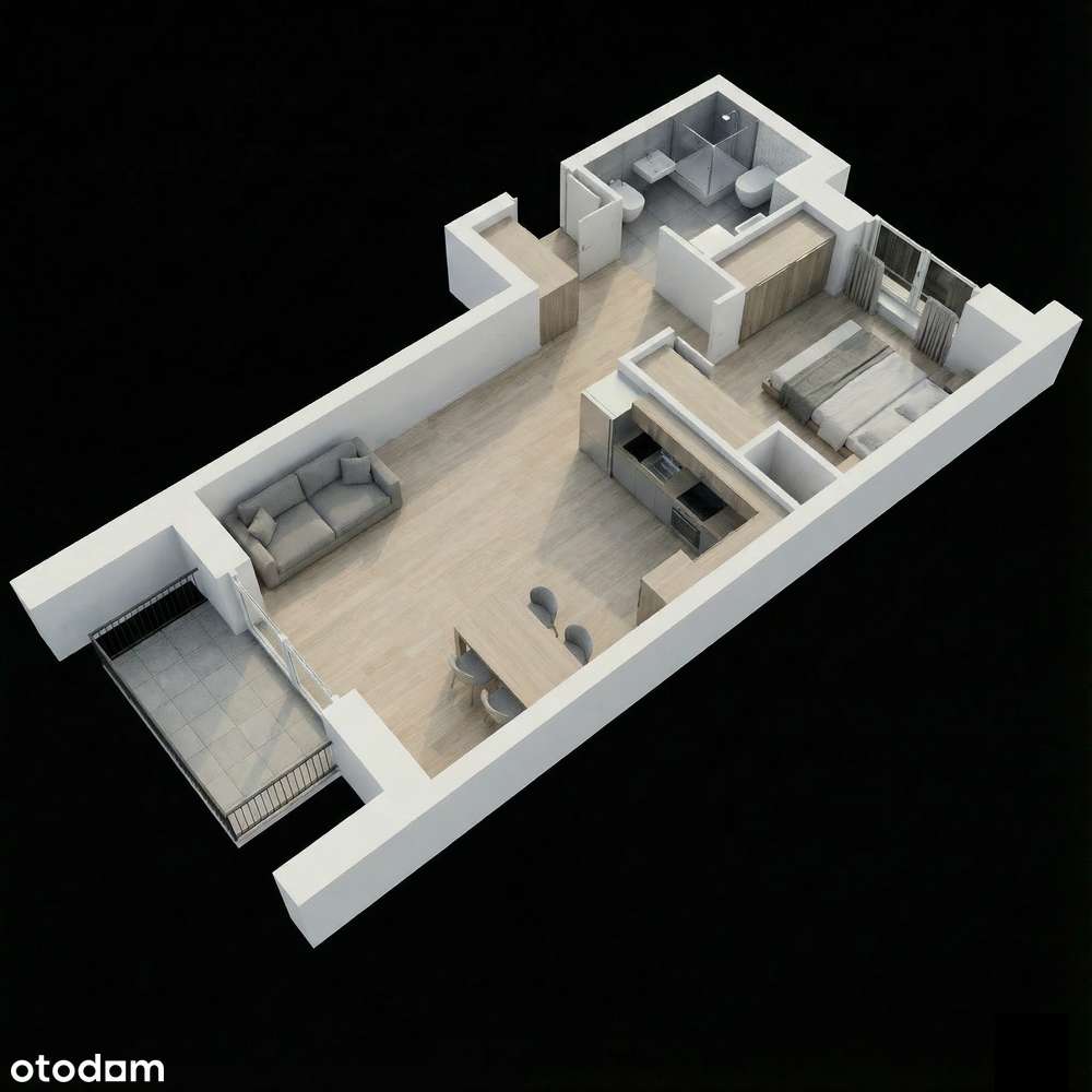 Apartament 13 - 40.98m2 + balkon 3.39m2 - Łódzka 166 Częstochowa - Pełny obrazek: 2/15