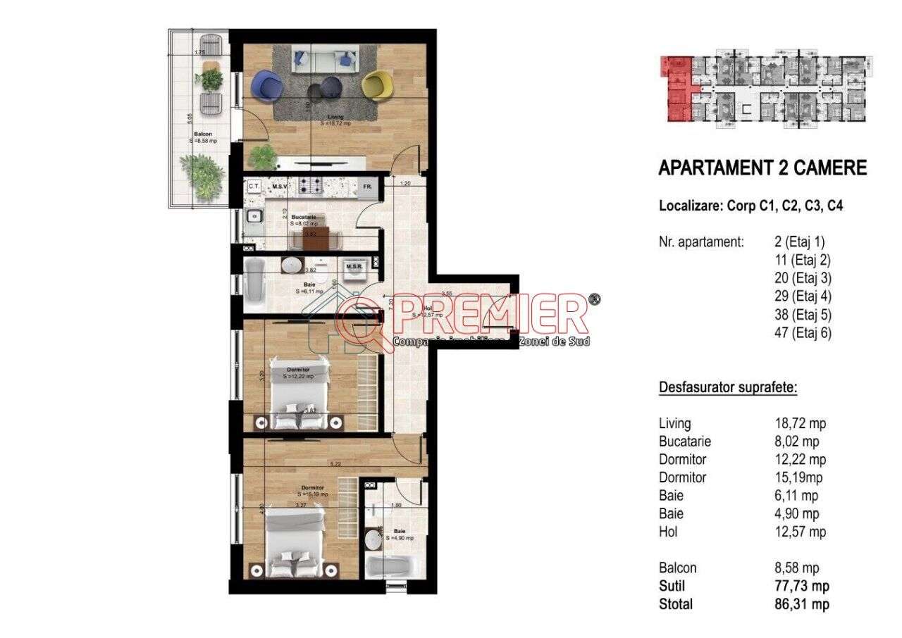 POPESTI LEORDENI - Splaiul Unirii - 3 Camere - OFERTA NOUA - Imagine principală: 2/6
