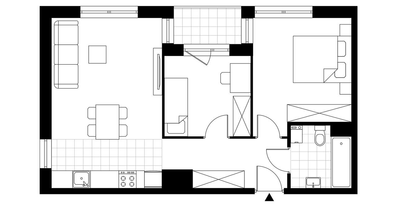 3-pokojowe mieszkanie 53m2 + loggia Bezpośrednio - Pełny obrazek: 3/8