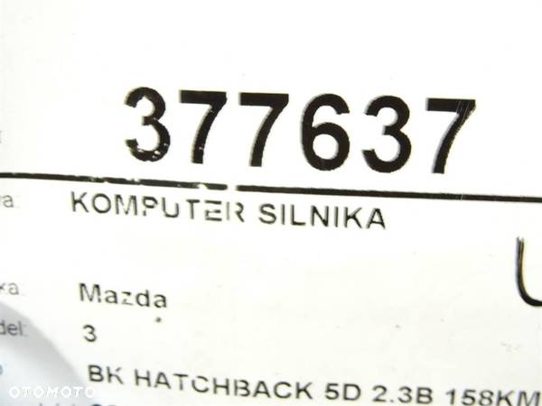 KOMPUTER SILNIKA MAZDA 3 (BK) 2003 - 2009 2.3 116 kW [158 KM] benzyna 2007 - 2009 L37318881D - 5