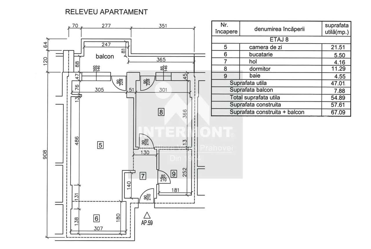 Apartament Sinaia, 2 camere cu balcon.-13
