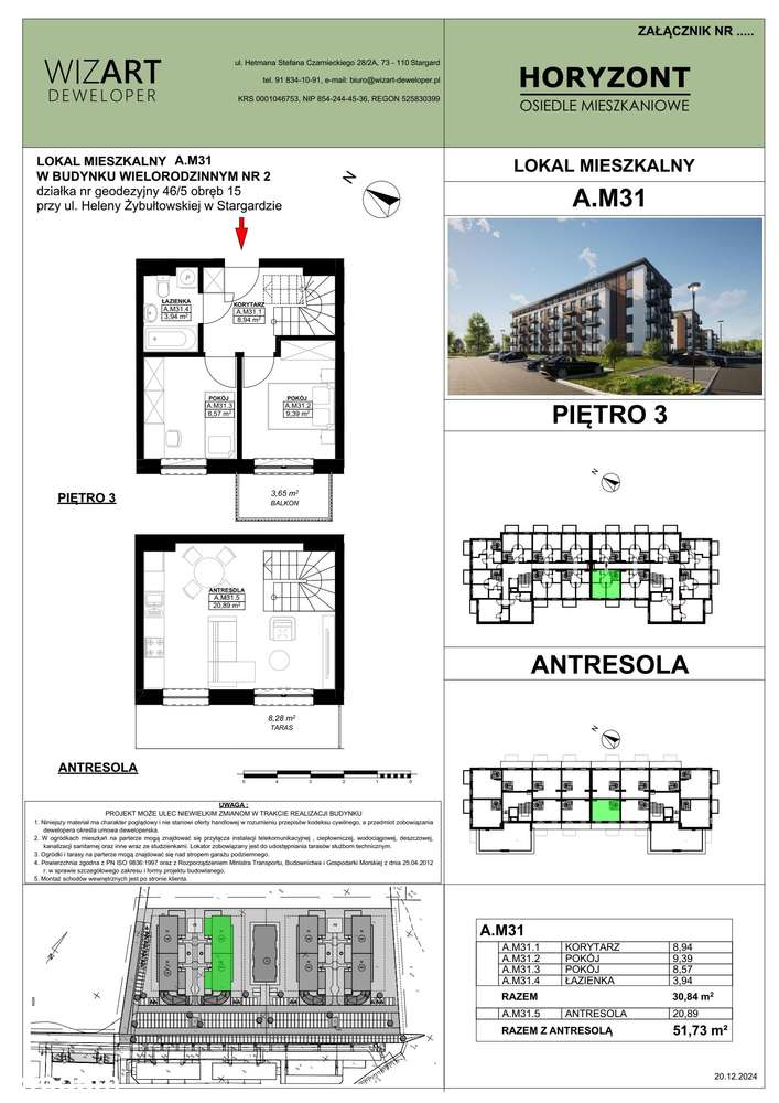 Osiedle Horyzont | etap 2 | mieszkanie A31 - Pełny obrazek: 2/13