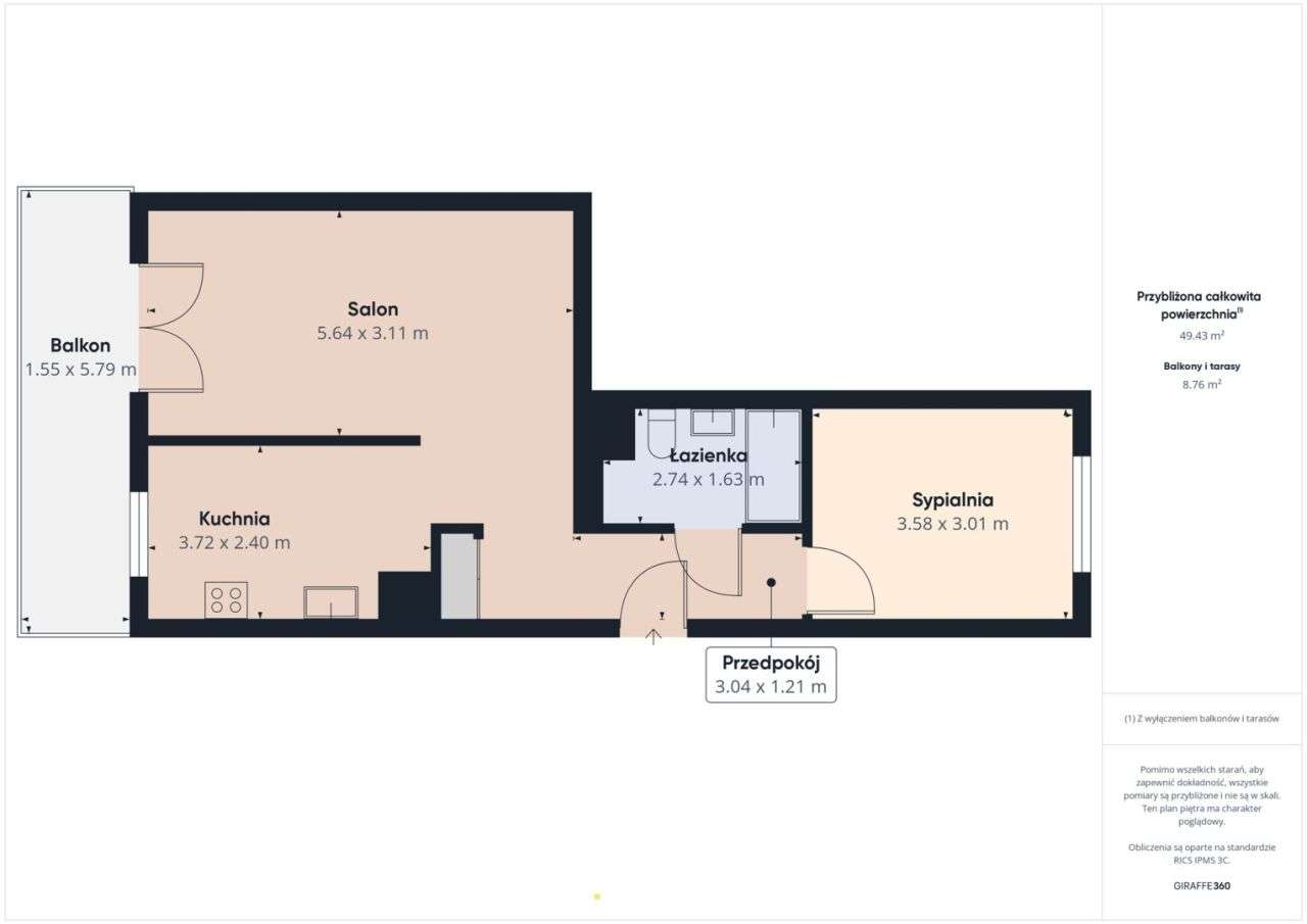 2-pokojowe mieszkanie w inwestycji Oaza - Pełny obrazek: 4/15
