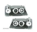 FARÓIS FRONTAIS ANGEL EYES PARA PEUGEOT 205 90++. FUNDO PRETO - 1