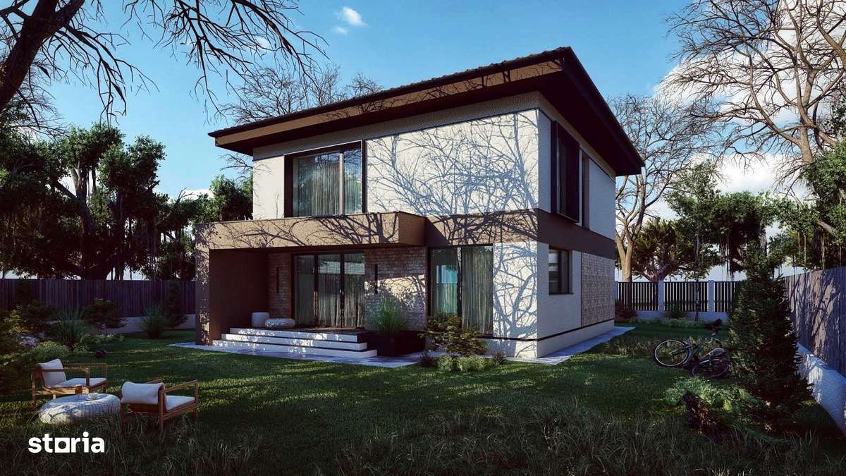 Casă modernă de vânzare Berceni/ 5 camere, 3 băi –ansamblu rezidențial - Imagine principală: 2/19