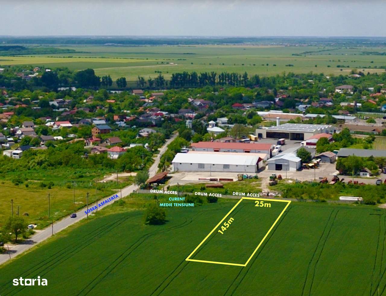 3.5oomp intravilan Petrachioaia Afumați, utilități, case, hale - Imagine principală: 1/3