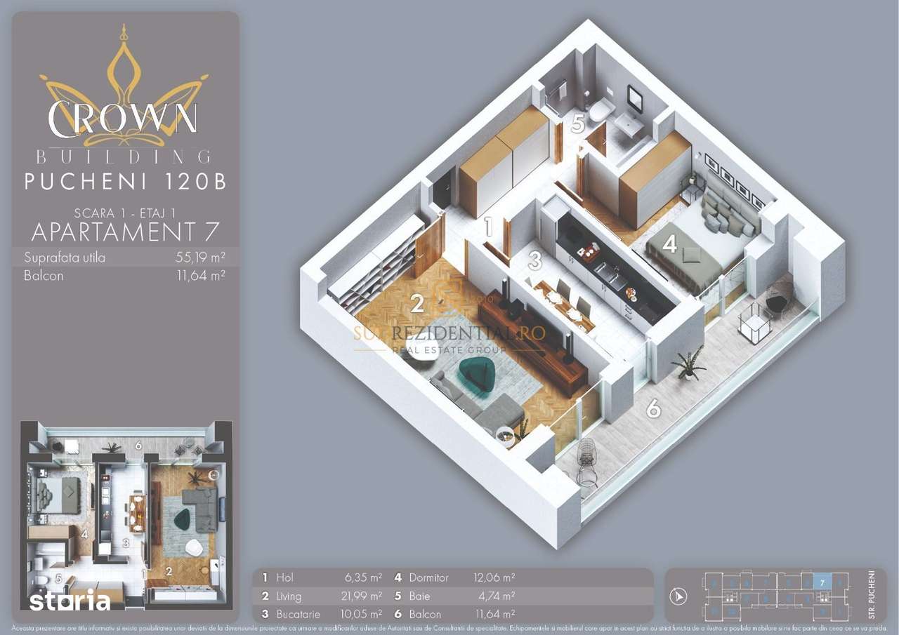 Apartament nou, 2 camere, balcon generos - Rahova - Comision 0% - Imagine principală: 5/20
