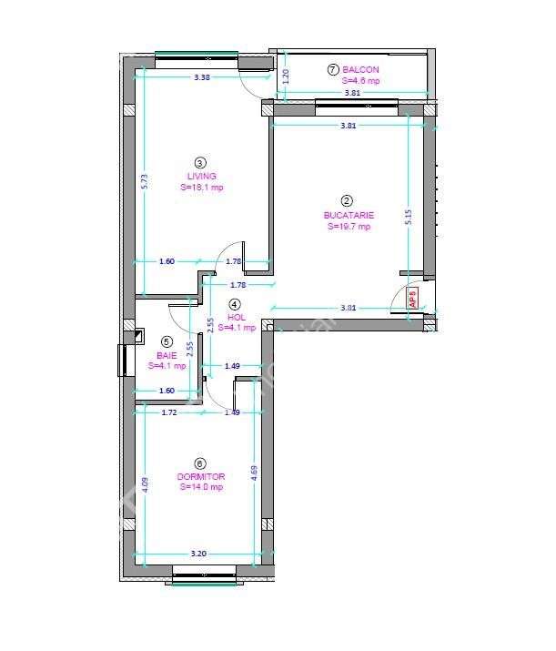 Apartament cu 3 camere decomandate si balcon situat in Selimbar - Imagine principală: 4/9
