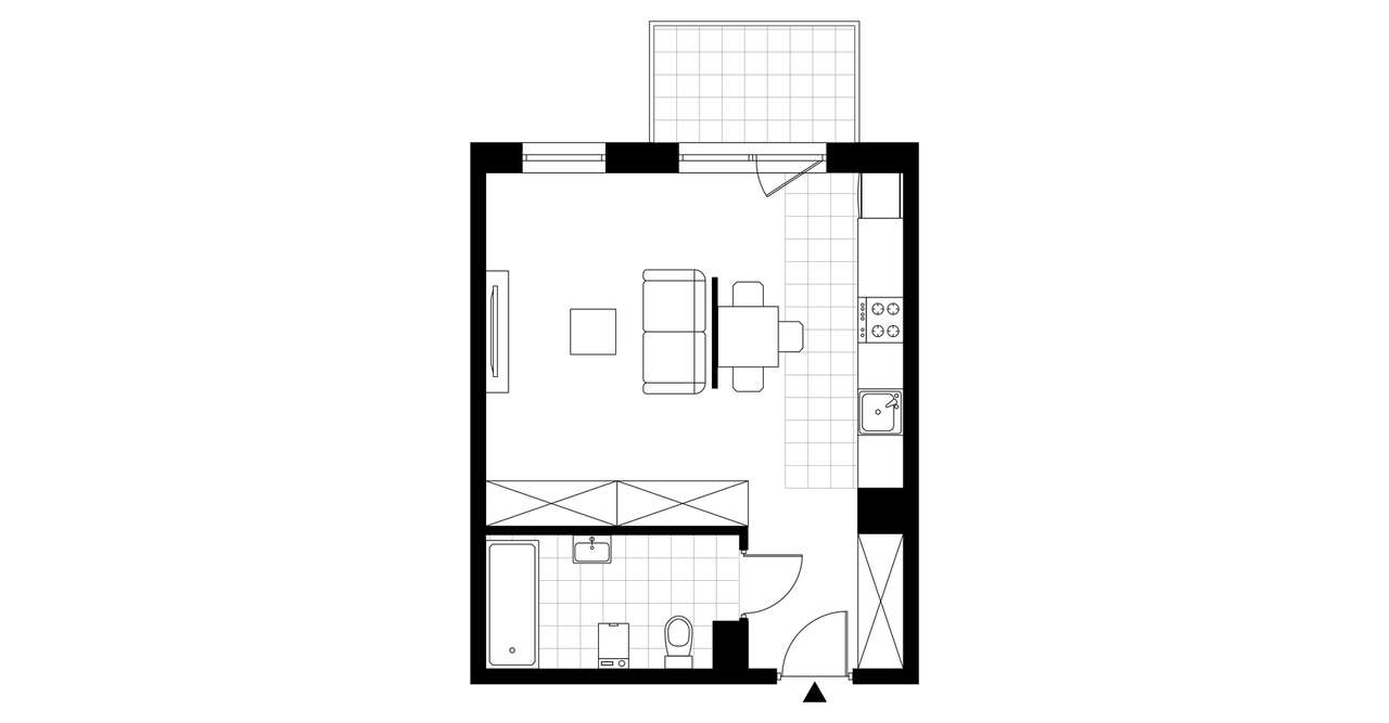 1-pokojowe mieszkanie 35m2 + balkon Bez Prowizji - Pełny obrazek: 3/8
